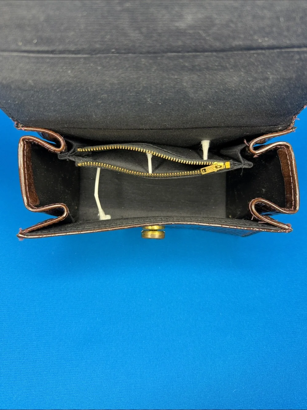 VINTAGE JACLYN USA CROCODILE ALLIGATOR TYPE TOP HANDLE BOX HANDBAG 1960'S 1970'S